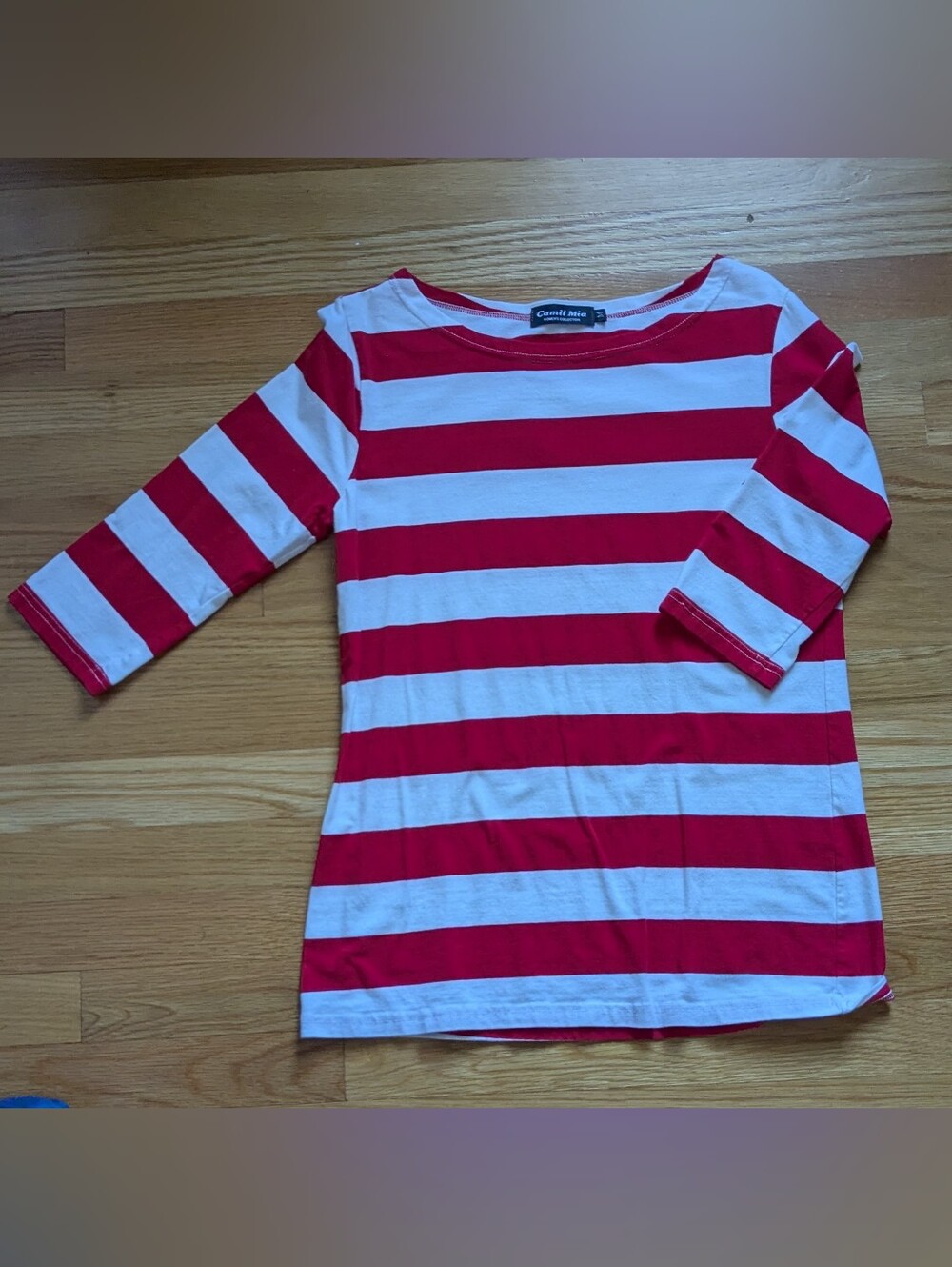 Red & White Striped Long-Sleeve Top